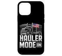 Hauler Mode ON Patriotic Trucker Big Rig Diseño de bandera de Estados Unidos Carcasa para iPhone 12 mini