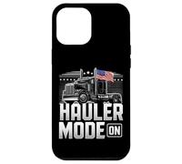 Hauler Mode ON Patriotic Trucker Big Rig Diseño de bandera de Estados Unidos Carcasa para iPhone 12 Pro Max