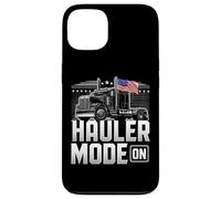 Hauler Mode ON Patriotic Trucker Big Rig Diseño de bandera de Estados Unidos Carcasa para iPhone 13