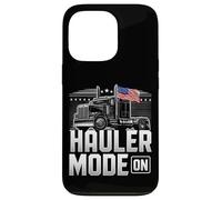 Hauler Mode ON Patriotic Trucker Big Rig Diseño de bandera de Estados Unidos Carcasa para iPhone 13 Pro