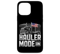 Hauler Mode ON Patriotic Trucker Big Rig Diseño de bandera de Estados Unidos Carcasa para iPhone 13 Pro Max