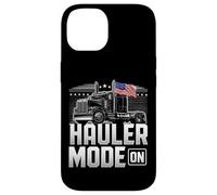 Hauler Mode ON Patriotic Trucker Big Rig Diseño de bandera de Estados Unidos Carcasa para iPhone 14