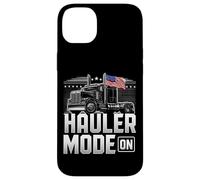Hauler Mode ON Patriotic Trucker Big Rig Diseño de bandera de Estados Unidos Carcasa para iPhone 14 Plus