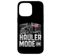 Hauler Mode ON Patriotic Trucker Big Rig Diseño de bandera de Estados Unidos Carcasa para iPhone 14 Pro Max