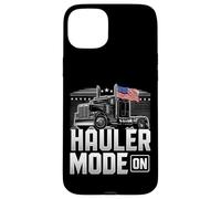 Hauler Mode ON Patriotic Trucker Big Rig Diseño de bandera de Estados Unidos Carcasa para iPhone 15 Plus