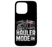 Hauler Mode ON Patriotic Trucker Big Rig Diseño de bandera de Estados Unidos Carcasa para iPhone 15 Pro Max