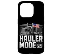 Hauler Mode ON Patriotic Trucker Big Rig Diseño de bandera de Estados Unidos Carcasa para iPhone 15 Pro
