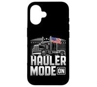 Hauler Mode ON Patriotic Trucker Big Rig Diseño de bandera de Estados Unidos Carcasa para iPhone 16