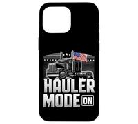 Hauler Mode ON Patriotic Trucker Big Rig Diseño de bandera de Estados Unidos Carcasa para iPhone 16 Pro Max