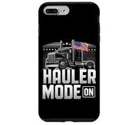Hauler Mode ON Patriotic Trucker Big Rig Diseño de bandera de Estados Unidos Carcasa para iPhone 7 Plus/8 Plus
