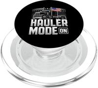 Hauler Mode ON Patriotic Trucker Big Rig Diseño de bandera de Estados Unidos PopSockets PopGrip para MagSafe