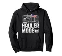 Hauler Mode ON Patriotic Trucker Big Rig Diseño de bandera de Estados Unidos Sudadera con Capucha