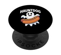 Hauntdog Halloween Ghost Hot Dog Diversión PopSockets PopGrip Adhesivo