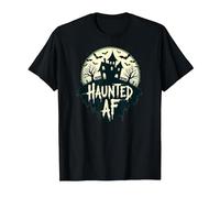 Haunted AF: Noche de Terror de Halloween Espeluznante Manor Camiseta, Hombre, Negro, XXL