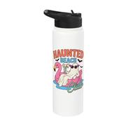 Haunted Beach Club Halloween Vacation Humor Stainless Steel Insulated Water Bottle