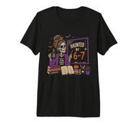 Haunted by 6-7 Funny Teacher 67 Halloween Skeleton Witch Camiseta Premium