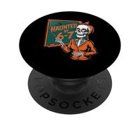 Haunted by 6-7 Math Teacher Halloween Skeleton PopSockets PopGrip Adhesivo