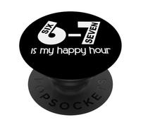 Haunted by 6-7 Six Seven 67 Sayings 6 7 Numbers 6 & 7 Hours PopSockets PopGrip Adhesivo