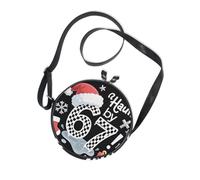 Haunted by 67 West - Bolso cruzado para mujer, a la moda, con correa ajustable, pequeño bolso negro para senderismo, viajes, bolso de mensajero de lona