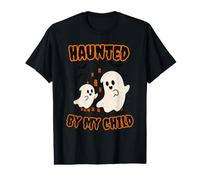 Haunted by My Child Funny Ghost Halloween Men Women Camiseta gráfica económica