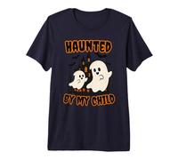 Haunted by My Child Funny Ghost Halloween Men Women Camiseta Premium