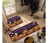 Haunted Gingerbread House - Juego de 2 alfombras de cocina con cita