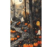 Haunted Halloween Notebook: Cute Ghosts & Pumpkin Forest Journal | 6 x 9 College Ruled Composition Notebook for School, Work & Journaling: #5