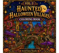 Haunted Halloween Villages Coloring Book: 50 Spooky Village Scenes, Gothic Streets, Haunted Shops, Pumpkin Markets, Creepy Churches, and Mysterious Towns to Color and Relax