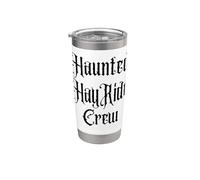 Haunted Hay Ride Crew Halloween Pumpkin Patch Madre Padre Vaso térmico de acero inoxidable de doble pared