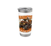 Haunted Hayride Halloween Monster Truck Ghost Pumpkin Vaso térmico de acero inoxidable de doble pared