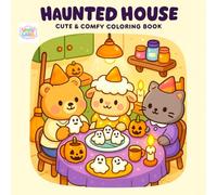 Haunted House Coloring Book: Fun and Friendly Haunted Moments for Kids and Adults Who Love Cute Halloween Vibes