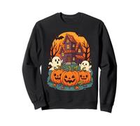 Haunted House Ghost Pumpkin Halloween Jack O Lantern Murciélagos Sudadera