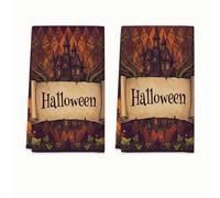 Haunted House - Juego de 2 toallas de cocina con cita de Halloween, 40,6 x