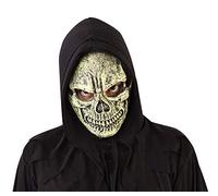 Rubies Máscara Calavera Siniestra para adulto, Accesorio, Complemento para disfraz, Color Blanco, Esqueleto, Skeletons para Halloween, Cosplay, Fiestas