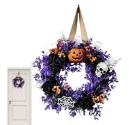Haunted House Wreath Ornament Spooky Pumpkin Skull Door Decoration