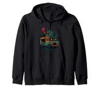 Haunted Ice Cream Truck House Cementerio Escena Sudadera con Capucha