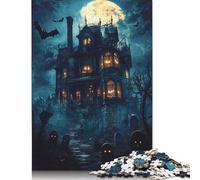 Haunted Mansion Halloween Rompecabezas Imposible,desafío for Adults Juego Educativo 1000 Piezas Obra De Arte De Juego De para Adultos, Regalos A Partir De 14 Años 1000pcs (38x26cm)