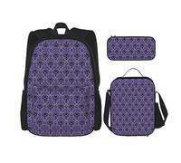 Haunted Mansion - Juego de 3 mochilas ligeras e impermeables con bolsa de almuerzo y estuche para lápices para oficina, escuela, viajes, Mansión embrujada, Talla única