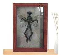 Haunting Apparition Shadow Box - de sombra con pantalla de murciélago, decoraciones de Halloween, de resina, marcos góticos, curiosidades y curiosidades, animales preparados para decoración de