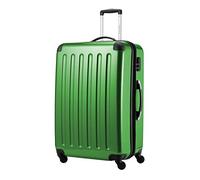 HAUPTSTADTKOFFER Alex Maleta Rígida Expandible 75 cm (119 L) con Cerradura de Combinación, Trolley de Viaje Robusto con 4 Ruedas Dobles, Verde