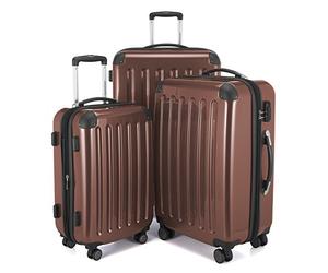 HAUPTSTADTKOFFER - Alex R2 - Juego de 3 Maletas, Maletas rígidas, Trolley, Equipaje de Viaje Mate, Set de Viaje, 4 Ruedas Dobles (S, M y L), Marrón
