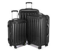 HAUPTSTADTKOFFER Alex Set de 3 Maletas - Maleta de Cabina 55 cm, Maleta Mediana 65 cm y Maleta Grande 75 cm, Carcasa Rígida ABS/PC, Cerradura TSA, Negro