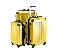 HAUPTSTADTKOFFER - Alex - Juego de 3 Piezas (55 cm, 65 cm, 75 cm), Maleta rígida giratoria, Trolley, 4 rudeas, Colore Giallo