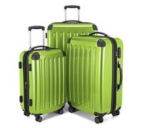 HAUPTSTADTKOFFER Alex Set de 3 Maletas - Maleta de Cabina 55 cm, Maleta Mediana 65 cm y Maleta Grande 75 cm, Carcasa Rígida ABS/PC, Cerradura TSA, Manzana Verde