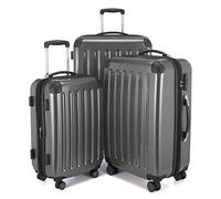 HAUPTSTADTKOFFER Alex Set de 3 Maletas - Maleta de Cabina 55 cm, Maleta Mediana 65 cm y Maleta Grande 75 cm, Carcasa Rígida ABS/PC, Cerradura TSA, Titanio