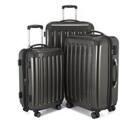 HAUPTSTADTKOFFER Alex Set de 3 Maletas - Maleta de Cabina 55 cm, Maleta Mediana 65 cm y Maleta Grande 75 cm, Carcasa Rígida ABS+PC, Cerradura de Combinación, Grafito