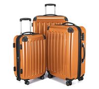 HAUPTSTADTKOFFER Alex Set de 3 Maletas - Maleta de Cabina 55 cm, Maleta Mediana 65 cm y Maleta Grande 75 cm, Carcasa Rígida ABS/PC, Cerradura TSA, Naranja