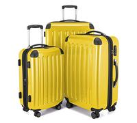 HAUPTSTADTKOFFER Alex Set de 3 Maletas - Maleta de Cabina 55 cm, Maleta Mediana 65 cm y Maleta Grande 75 cm, Carcasa Rígida ABS/PC, Cerradura TSA, Amarillo