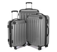 HAUPTSTADTKOFFER Alex Set de 3 Maletas - Maleta de Cabina 55 cm, Maleta Mediana 65 cm y Maleta Grande 75 cm, Carcasa Rígida ABS/PC, Cerradura TSA, Plata