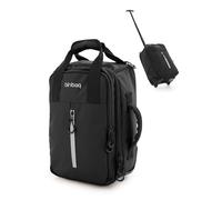 HAUPTSTADTKOFFER Blnbag M7 - Trolley de Cabina 40×20×25 cm Impermeable, Maleta de Mano Ligera 20L para vuelos de Ryanair, Bolsa de avión 2 Ruedas y Compartimento Acolchado para portátil, Color Negro
